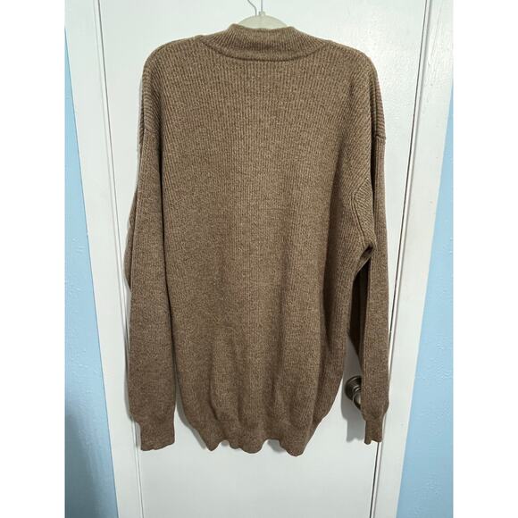 Paul Frederick Merino Wool Sweater XL Brown Full Zip Academia Preppy - Picture 3 of 6